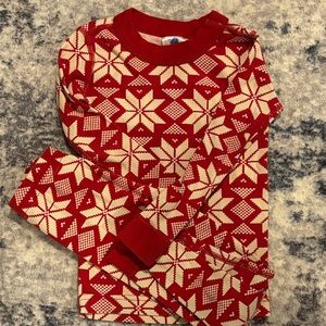 Hanna Andersson Red and Cream Snowflake Pajama Set